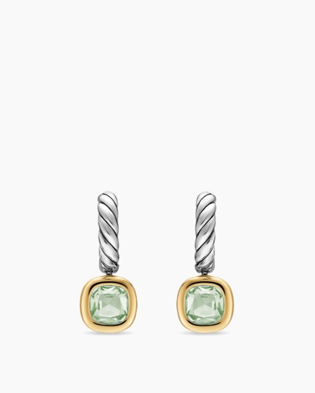 Dy Mercer Color Drop Earrings In Sterling Silver With 14k Yellow Gold 6mm