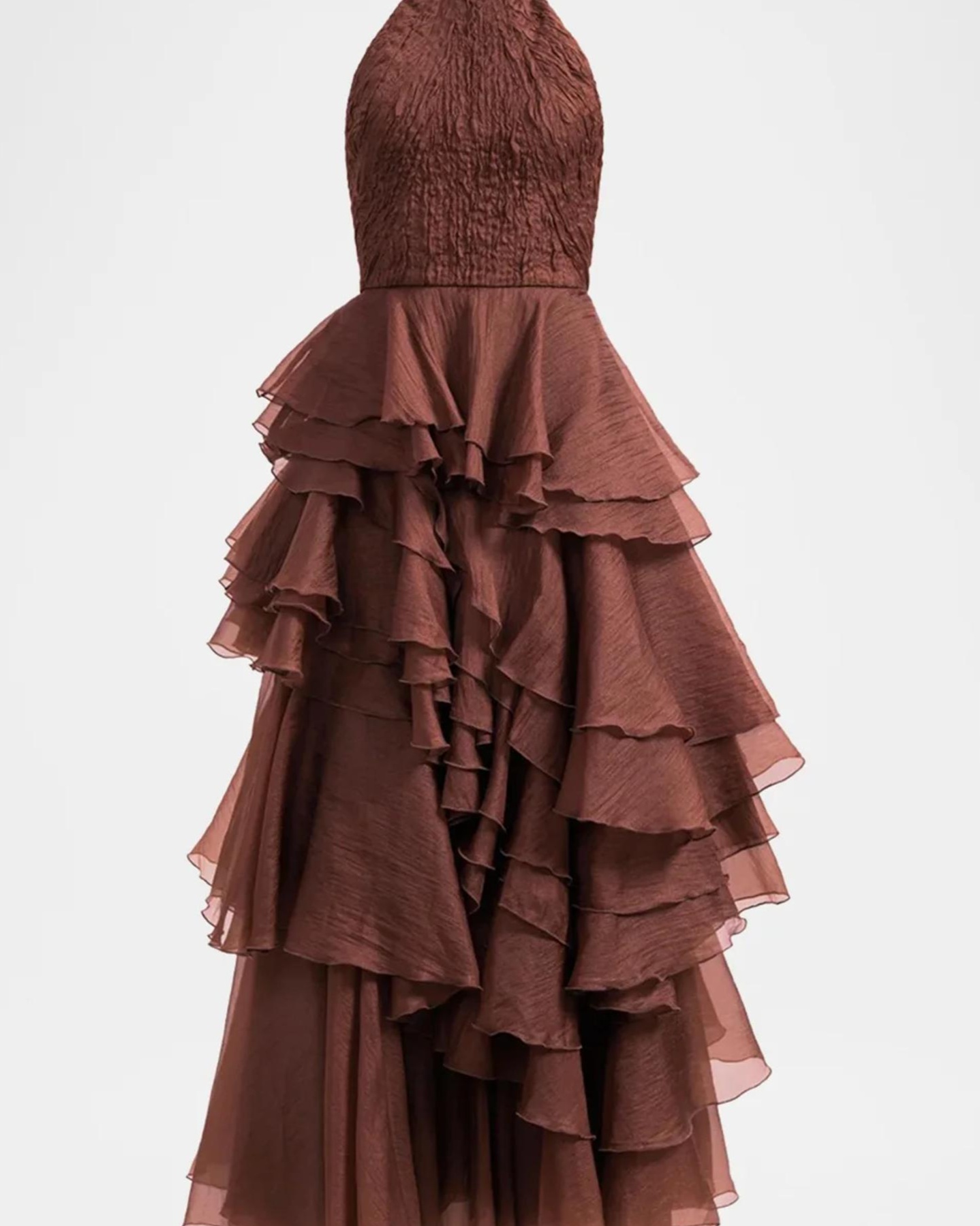 Fayette Strapless Asymmetric Tiered-Ruffle Gown