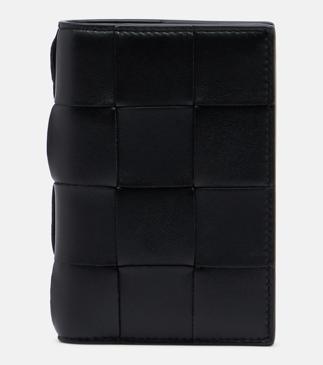 Intrecciato leather passport holder