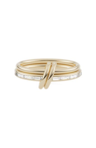Leora Mixed Metal Diamond Stack Ring