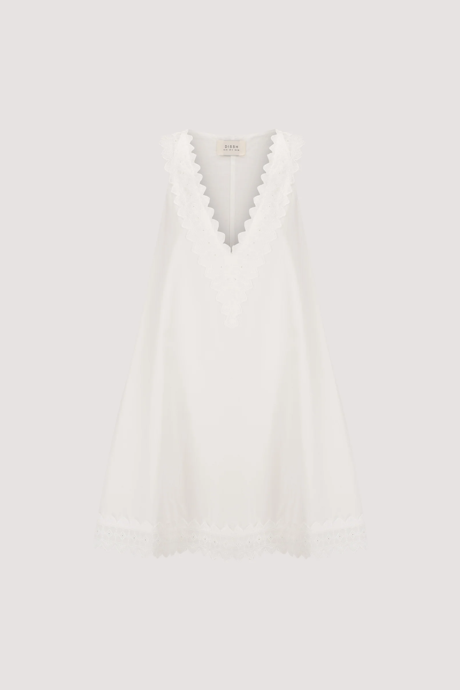 ANNABEL WHITE SLEEVELESS V NECK MINI DRESS