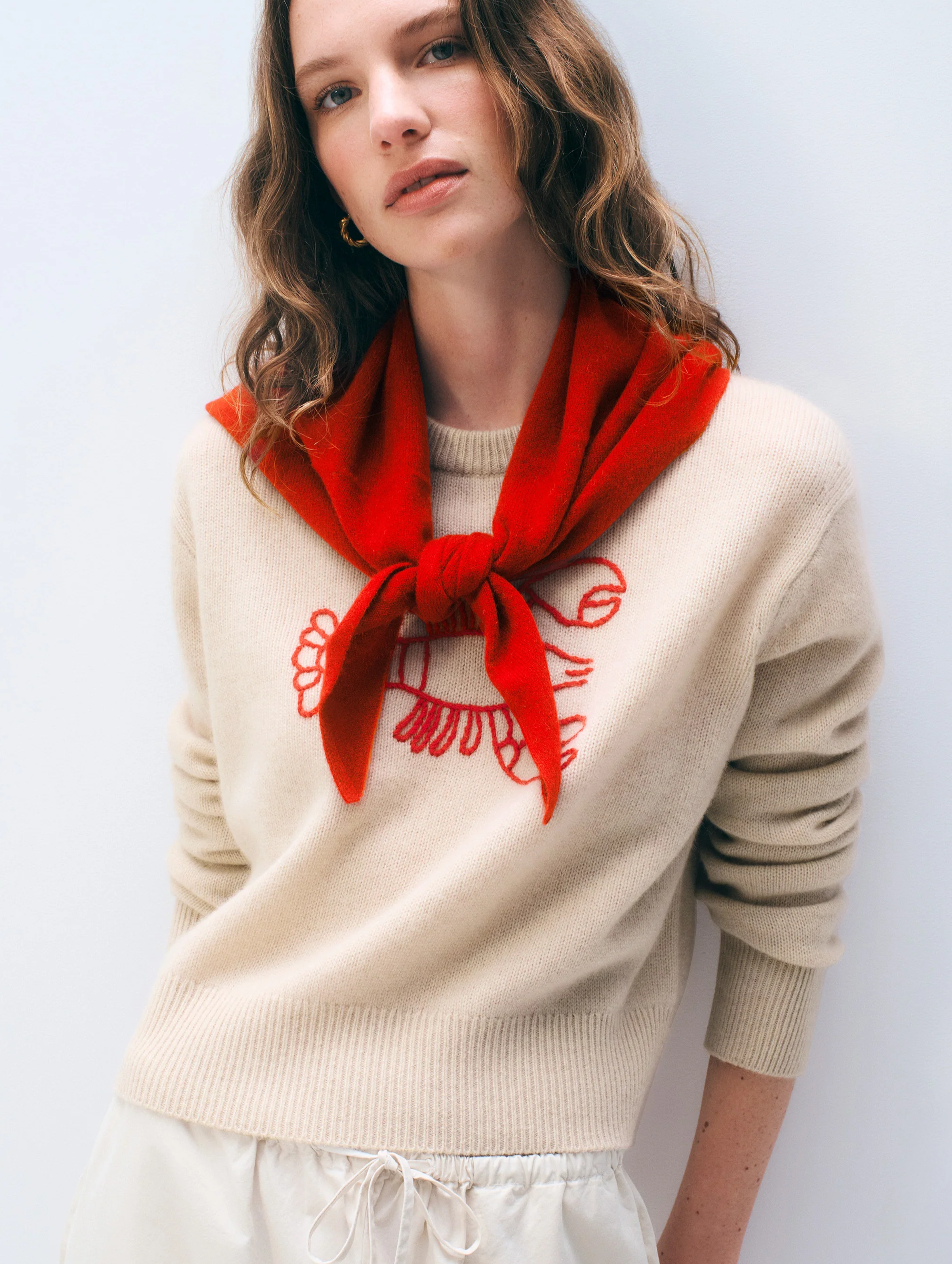 Cashmere Neckerchief | Tomato Red
