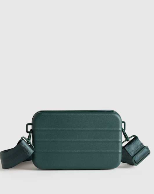 Dark Green Hard Shell Compact Crossbody