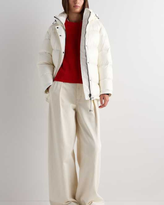 Shiny Creme Ivory Responsible Down Puffer Jacket