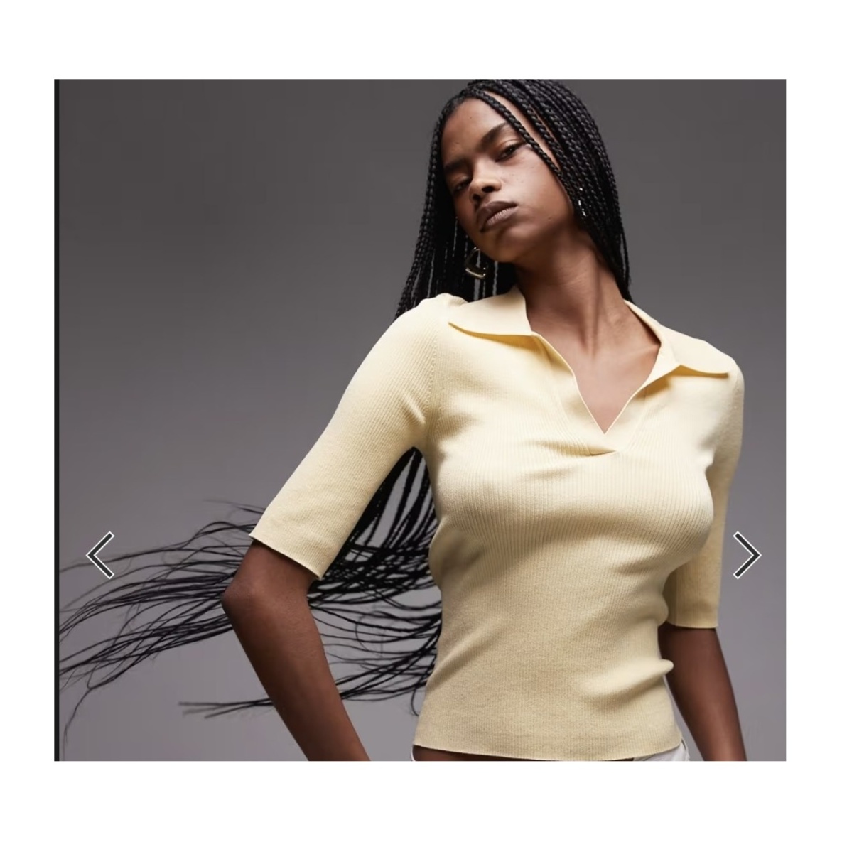 Butter Yellow Knit Polo Top