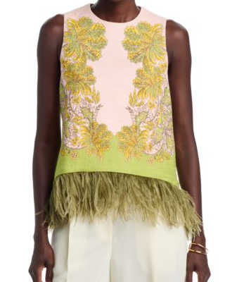 La Scala Feather Trim Top