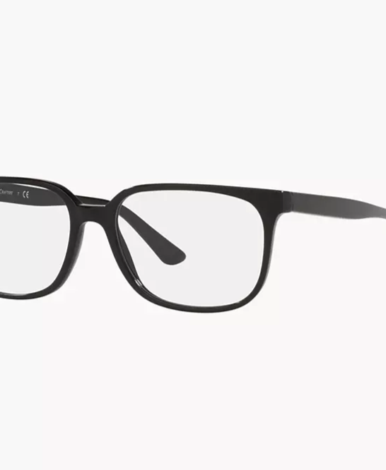 Man Rectangle Plastic EC2009 Eyeglasses — Shiny Black