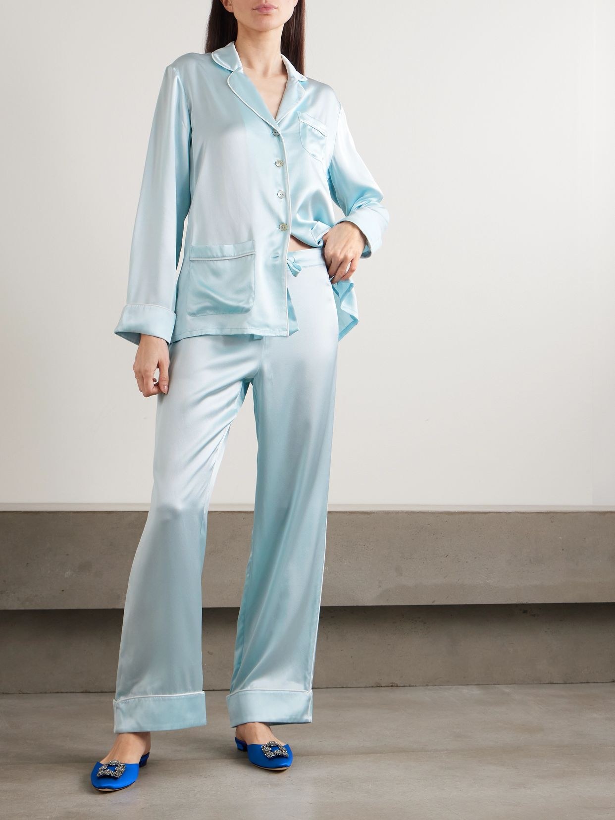 Coco silk-satin pajama set