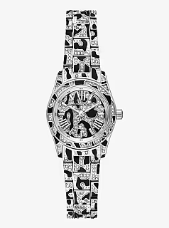 Petite Lexington Pavé Animal Print Silver-Tone Watch