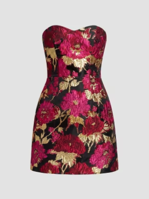 Juna Brocade Strapless Mini Dress