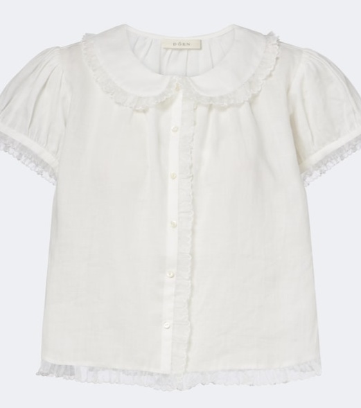 Karina scalloped ramie blouse