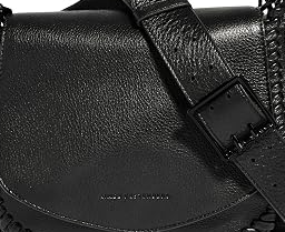 All For Love Saddle Crossbody Bag - Black With Shiny Black