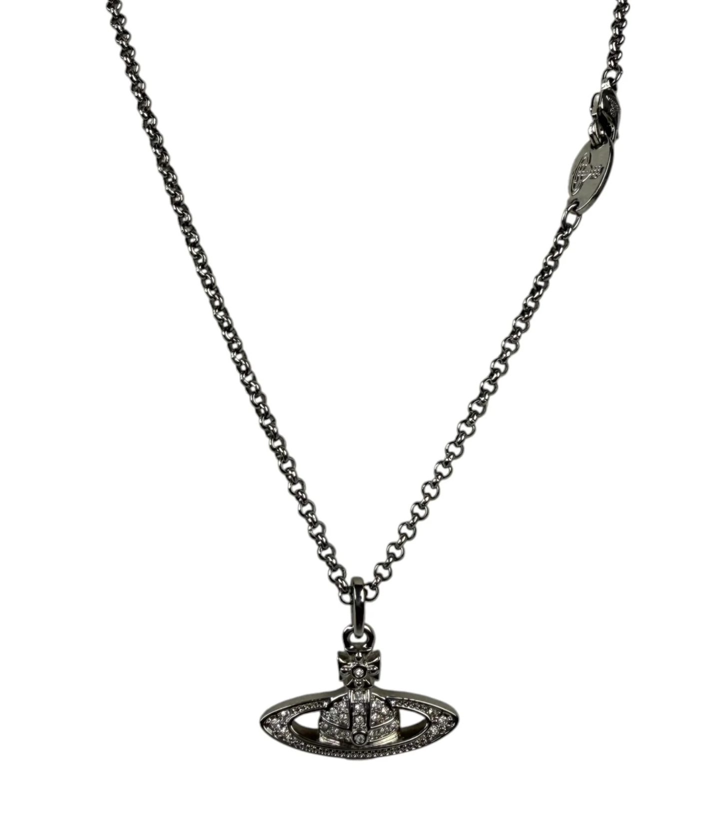 Vivienne Westwood Silver Toned Bas Relief Pendant Necklace