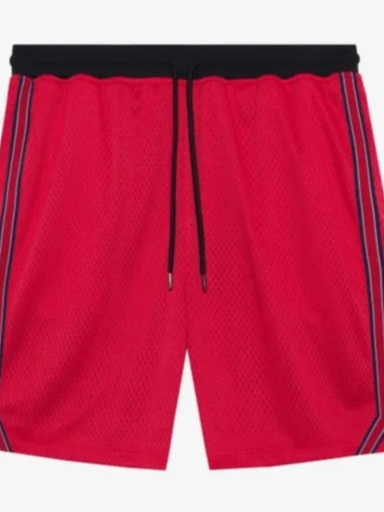 Stripe-detail mesh shorts