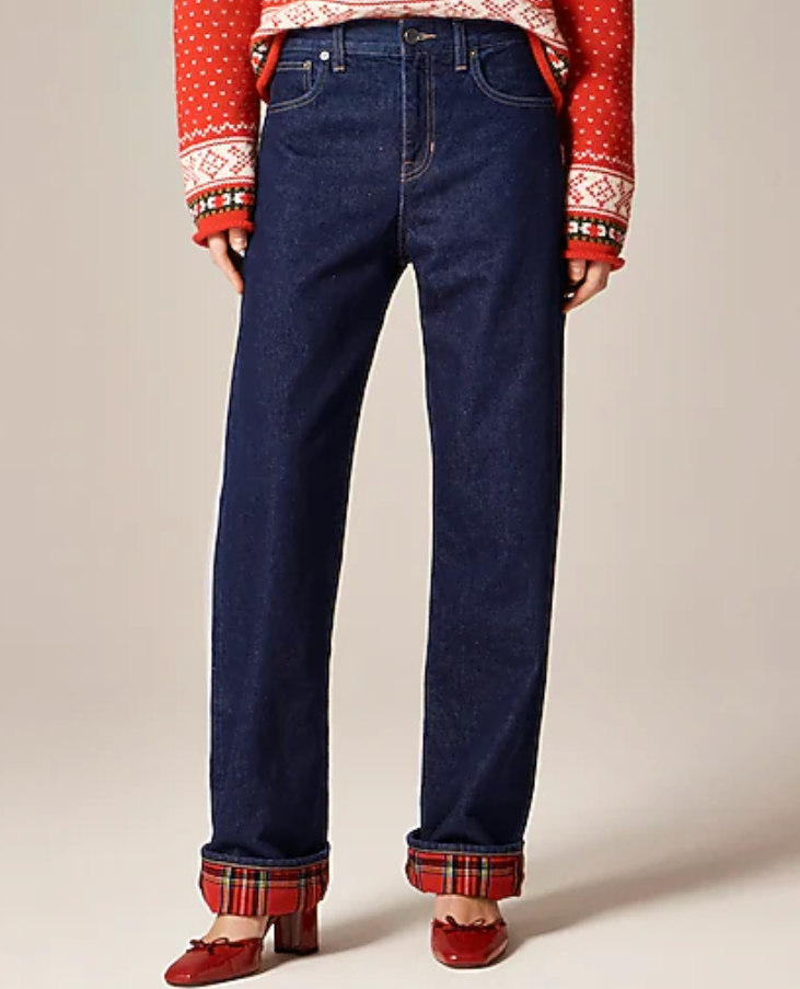J.Crew Flannel-lined relaxed straight jean