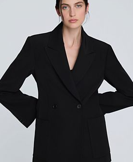 Women's Luxe Twill Double-Breasted Blazer