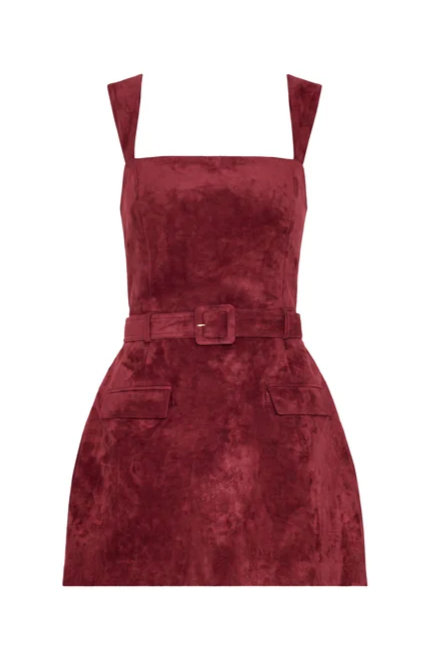 Bethany Skort Romper in Suede