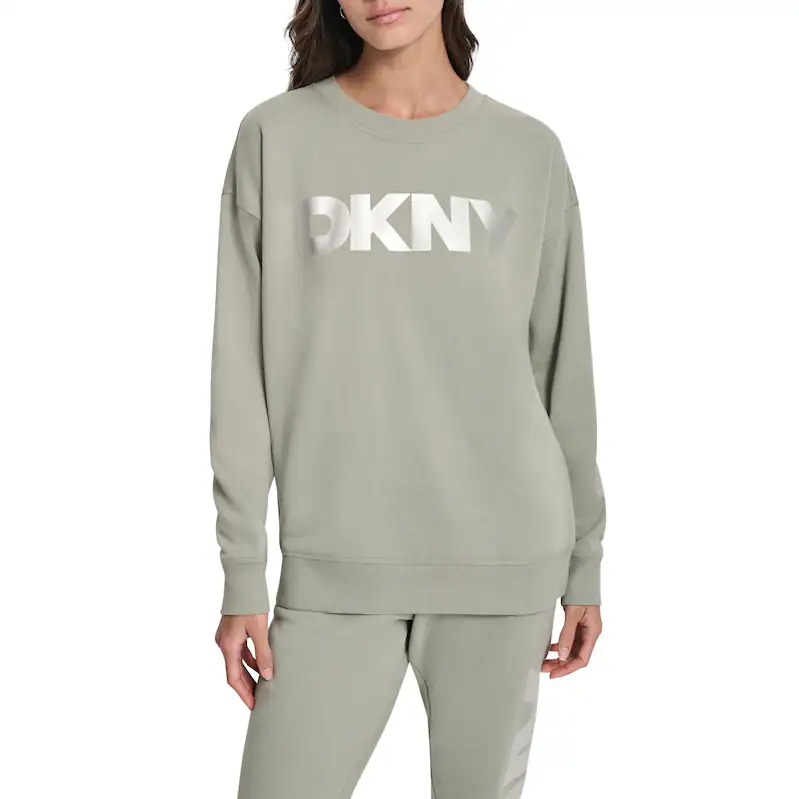 Overstock DKNY Sport Foil Logo Crewneck Sweater