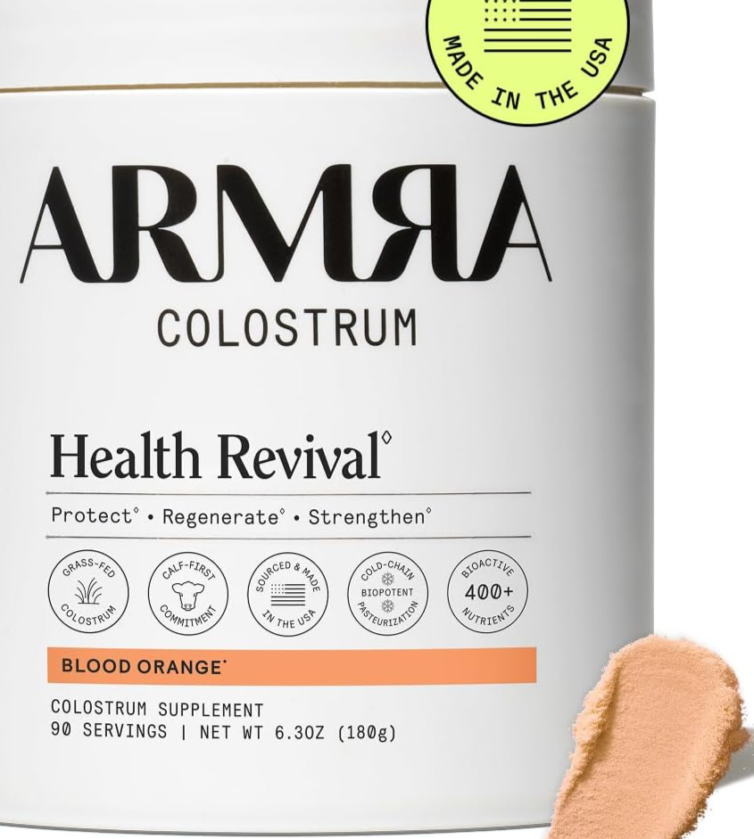 ARMRA Colostrum Powder, Blood Orange, 90 Serving Jar