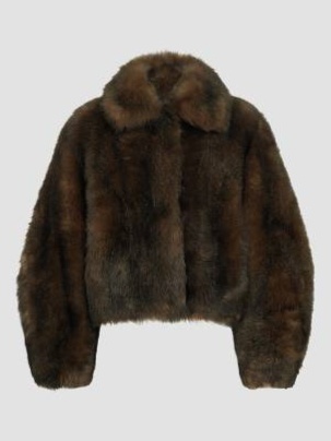 Soft Shearling Outerwear Jacket with Shiny Zipper Pull