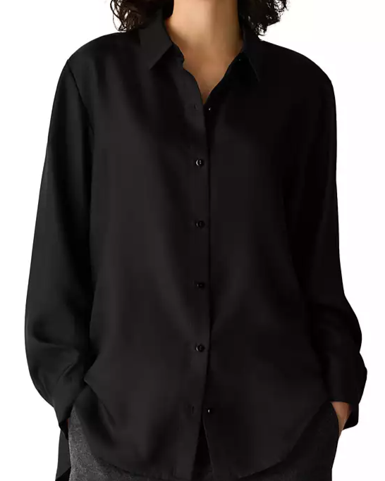Classic Collar Silk Shirt