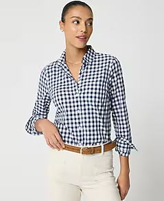 Gingham Lightweight Cotton Shirt in Signature Fit
