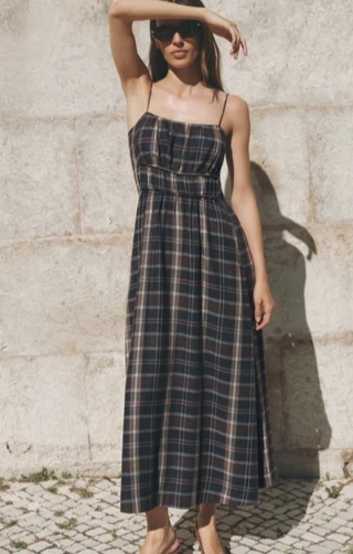Evermore Plaid Flannel Midi Dress