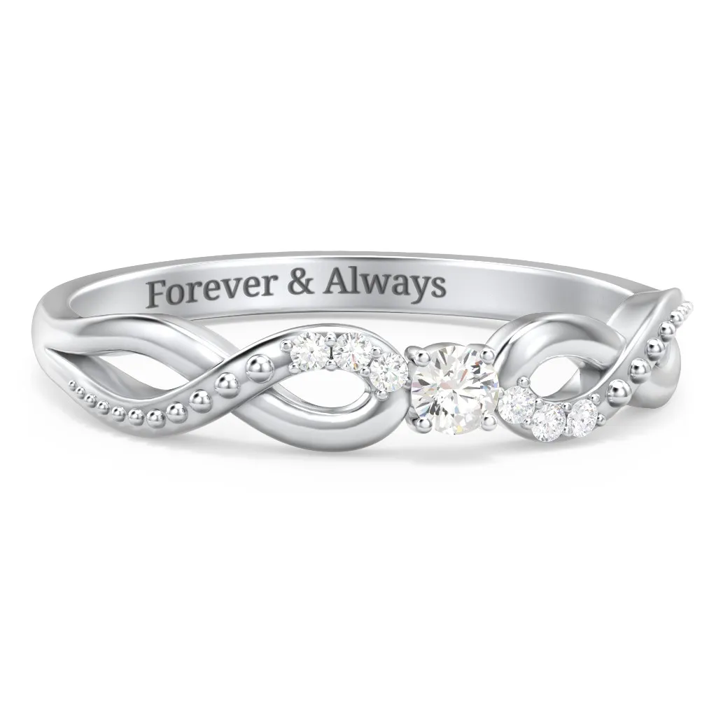 Double Infinity Gemstone Ring with Accents