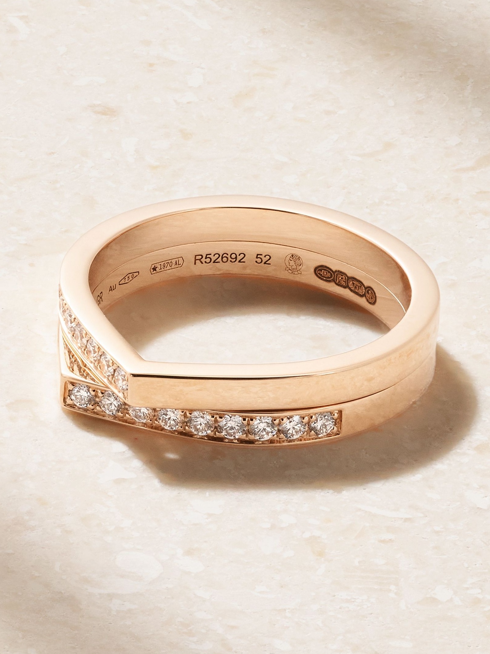 Antifer Heart 18-karat rose gold diamond ring