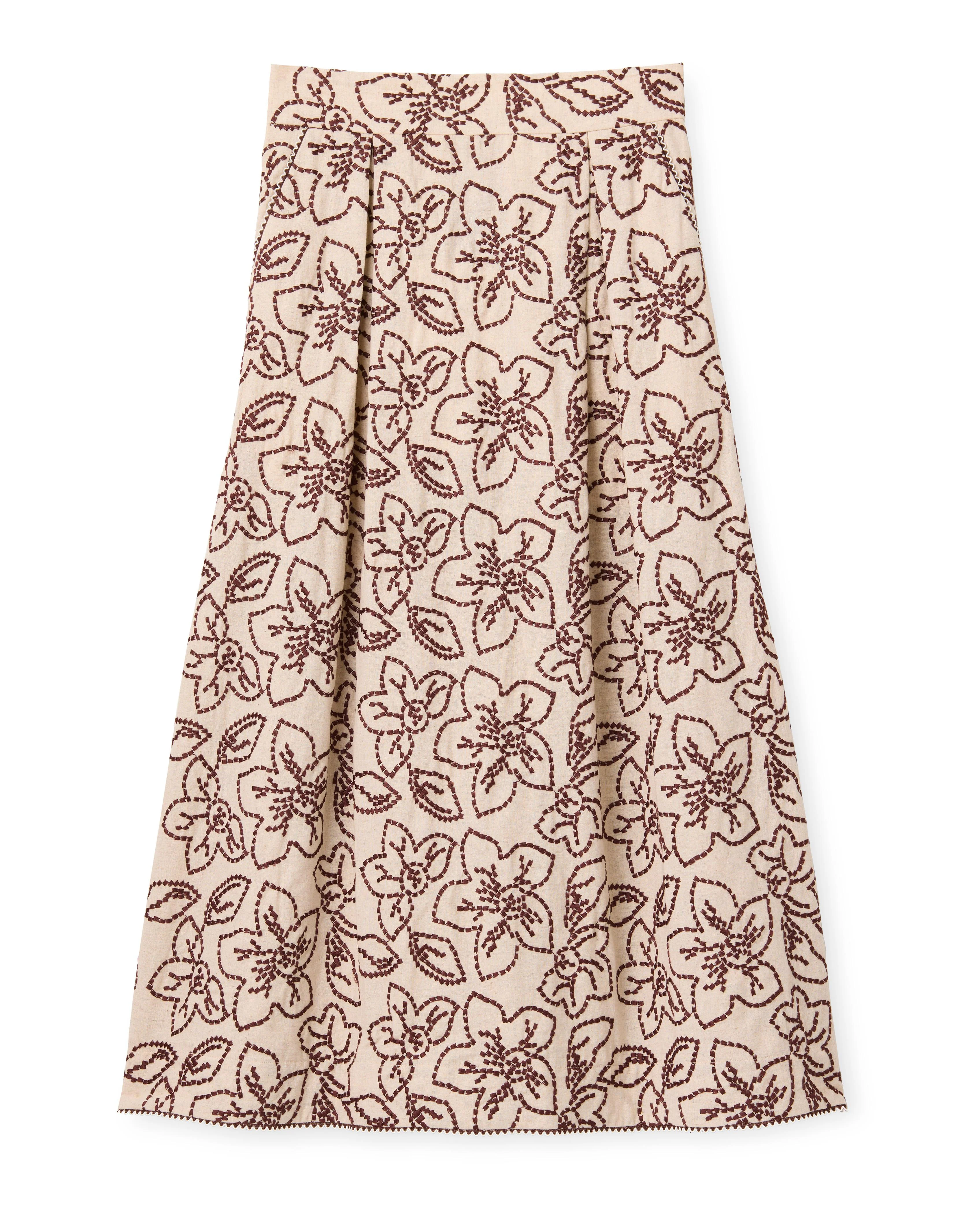 Bea Embroidered Midi Skirt