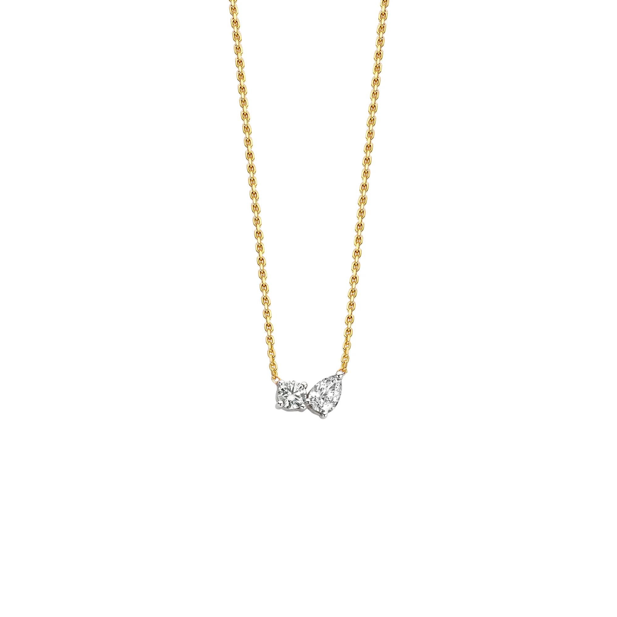 18k Recycled Gold Diamond Pendant Necklace