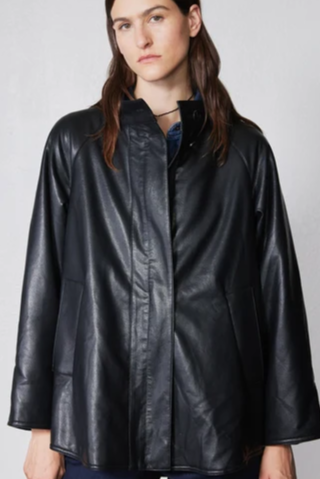Vegan Leather Swing Jacket