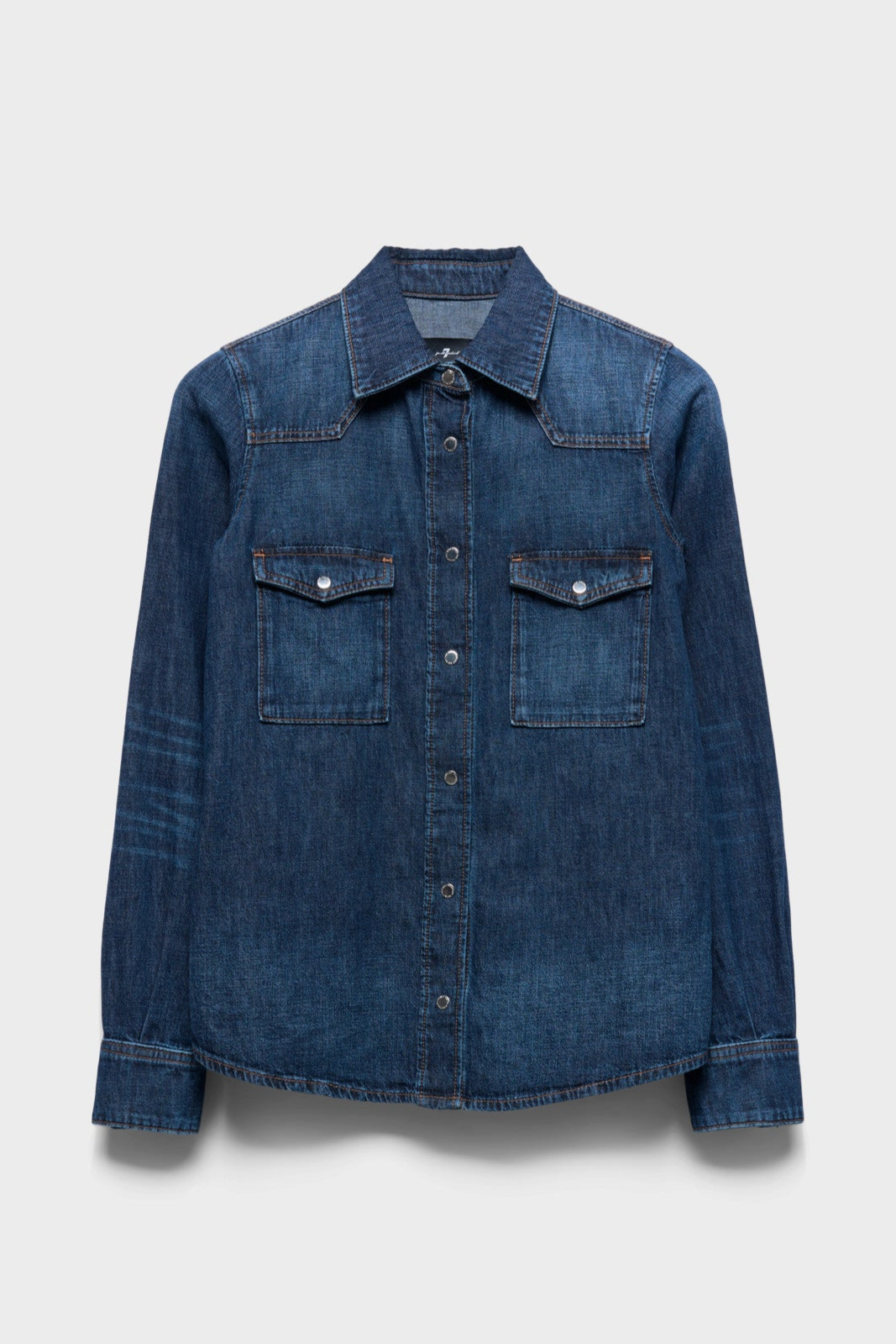 7 FOR ALL MANKIND WESTERN SHIRT in Denim Rainfall