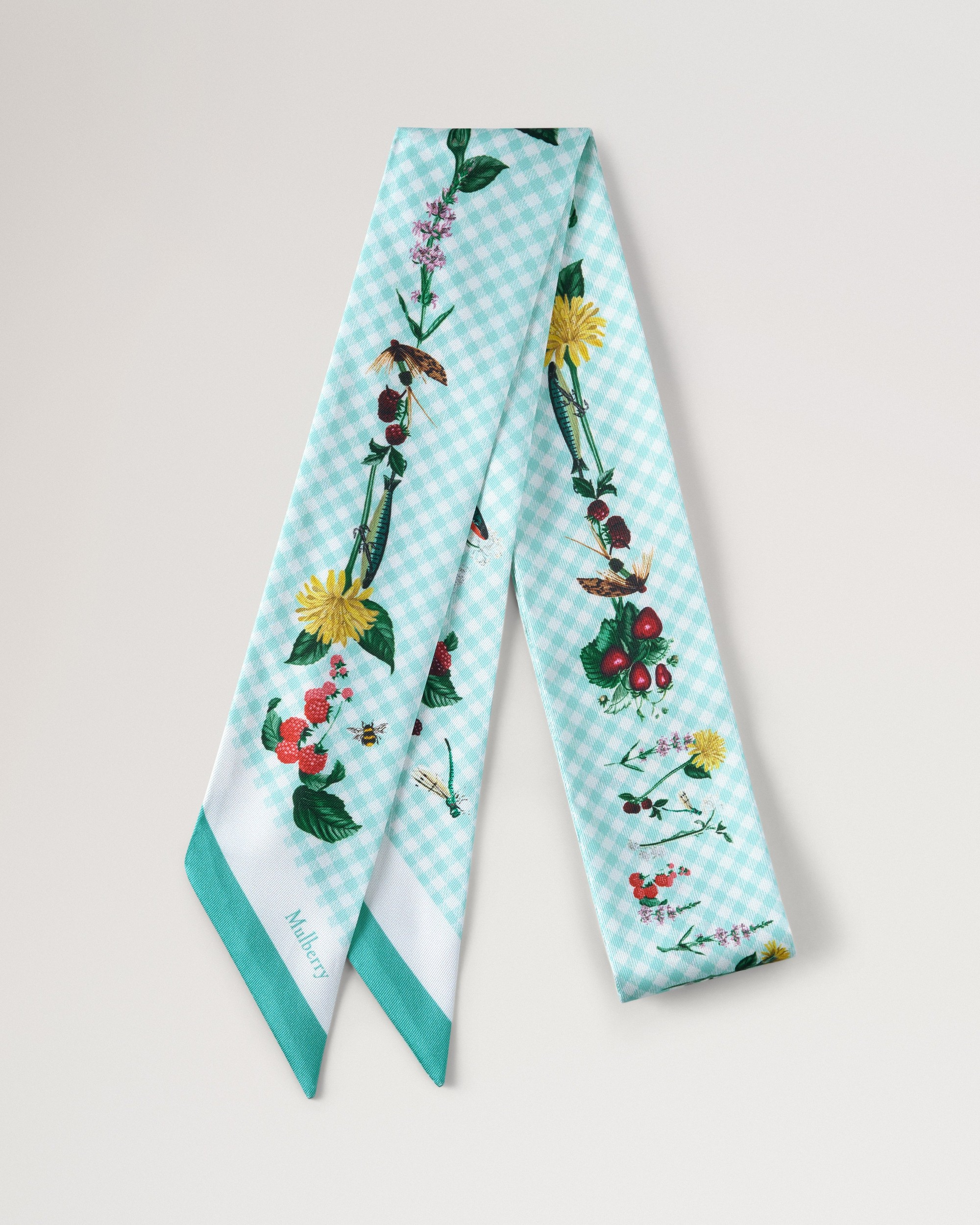 Skinny Scarf - Riverside Floral | Marina Blue Recycled Polyester