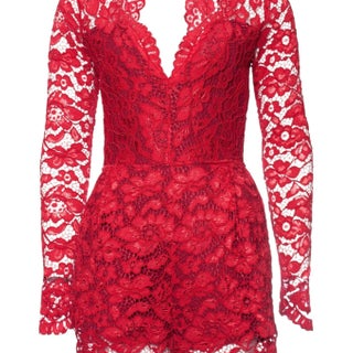 Lovers + Friends, Red lace jumpsuit.