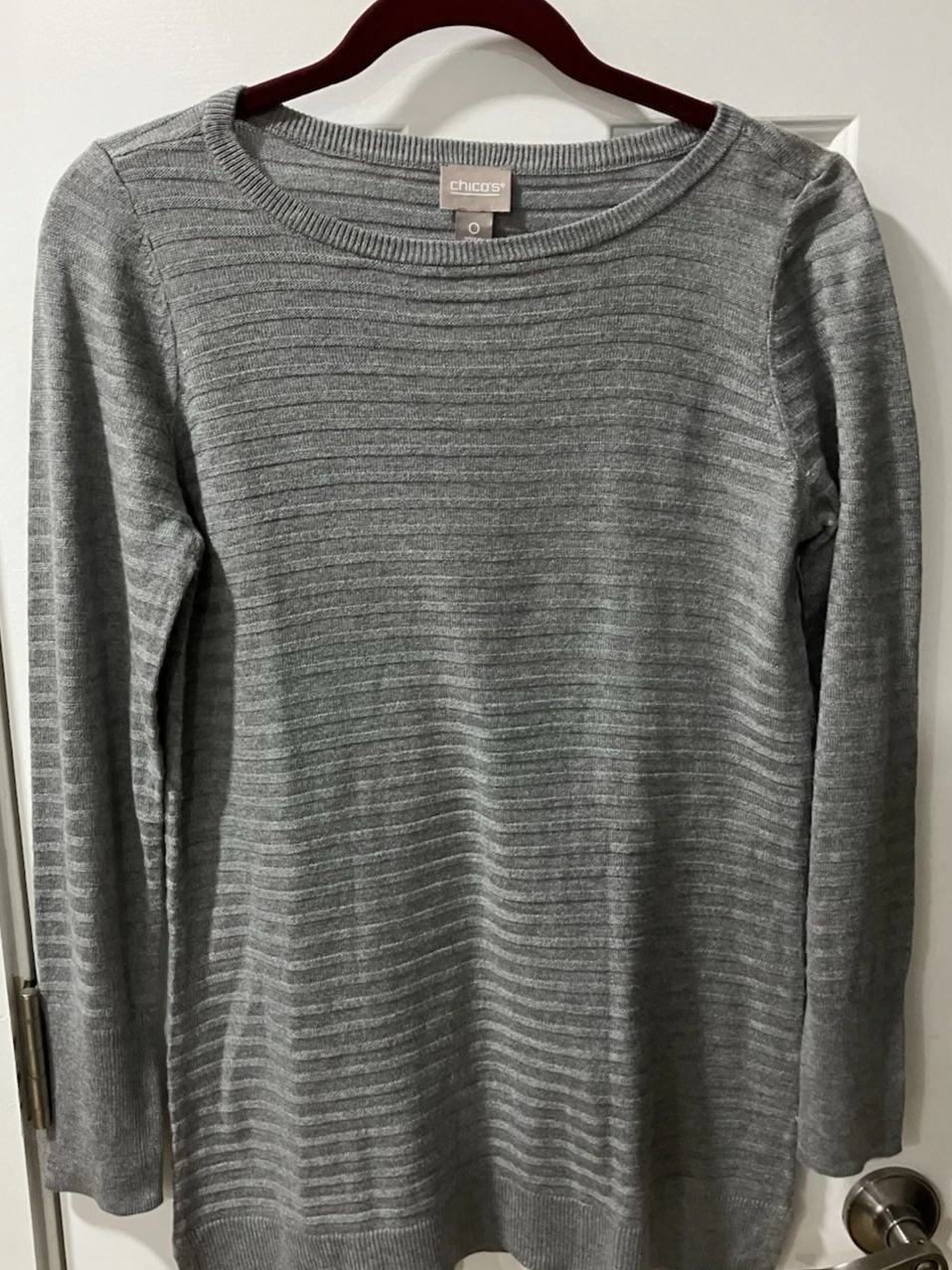 Chico's Women's Sweater Size 0, US 4/S Heather Gray Touch Of Cashmere NWT
