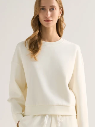 Weekend Cotton-Blend Relaxed Crewneck Sweatshirt
