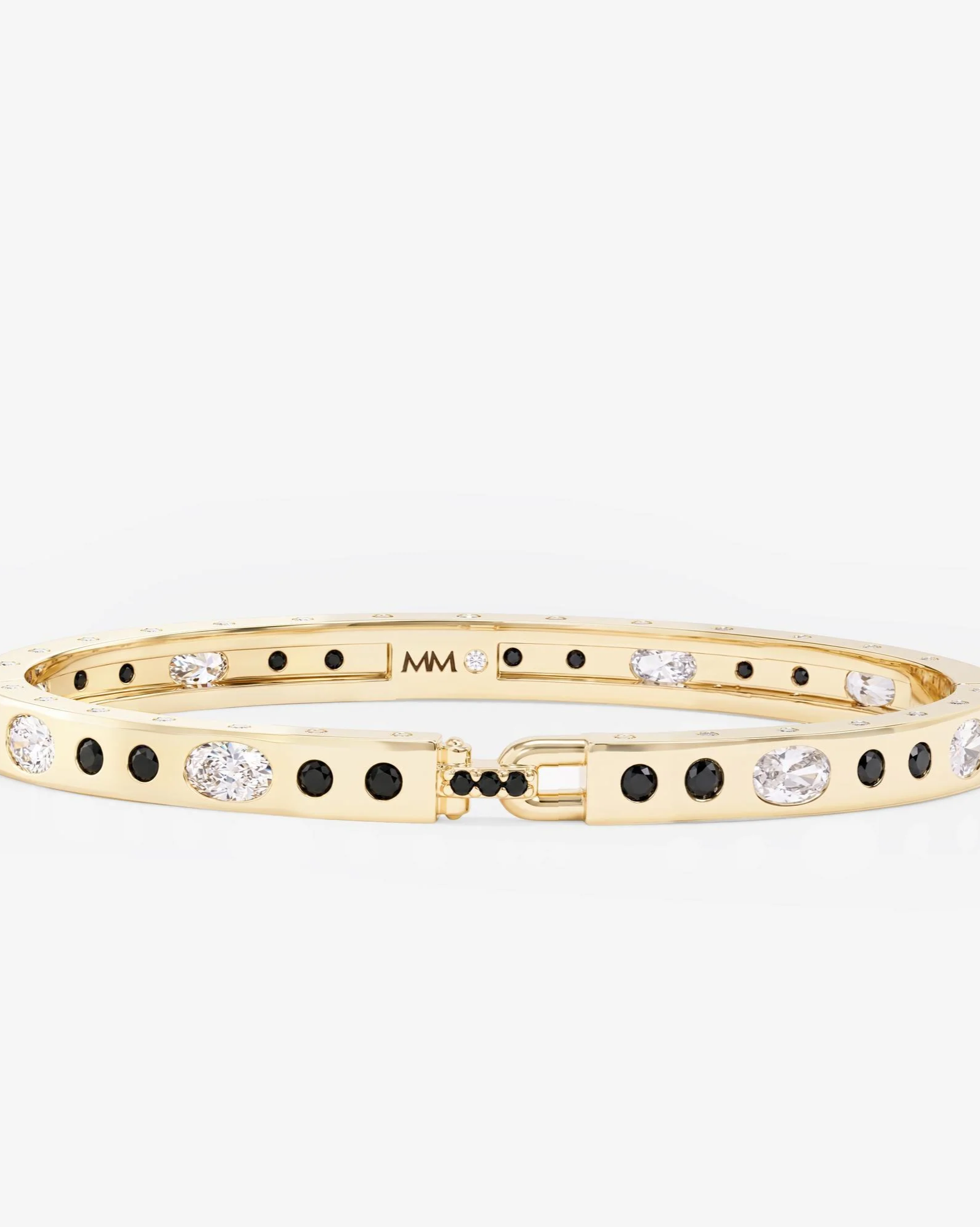 Ashley Sunset Lock Cuff 6mm - Gold|Black Diamondettes