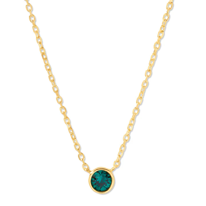 Custom Birthstone Bezel Set Necklace