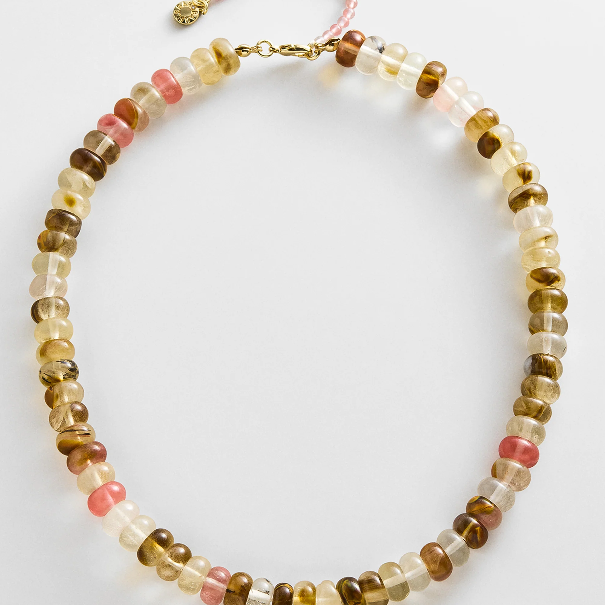 Joyce Semi-Precious Beaded Necklace - Rutilated Quartz