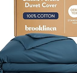 Percale Duvet Cover Crisp & Cooling - Full/Queen, Abyss