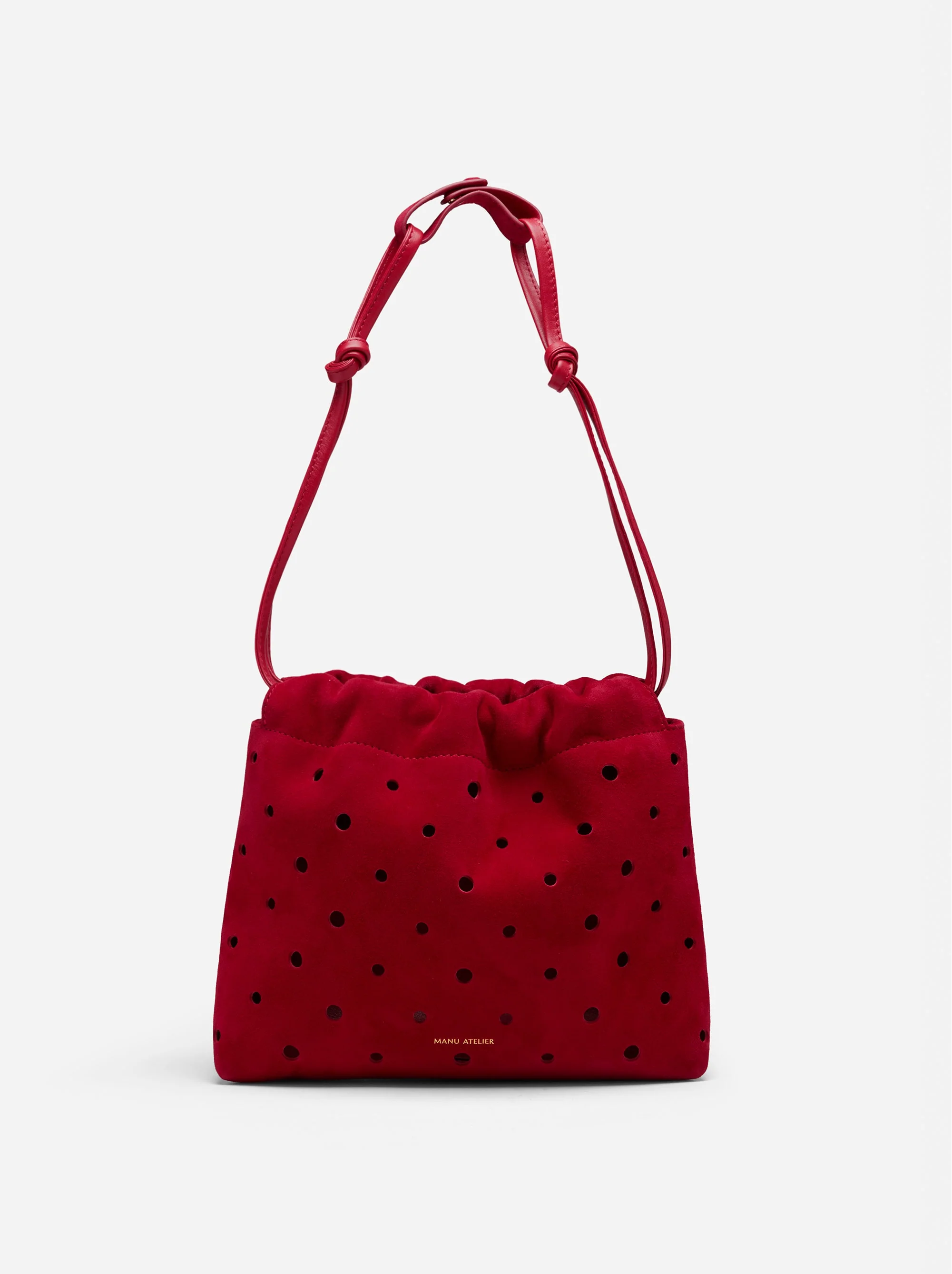 Romy Pouch Perforated Red Suede