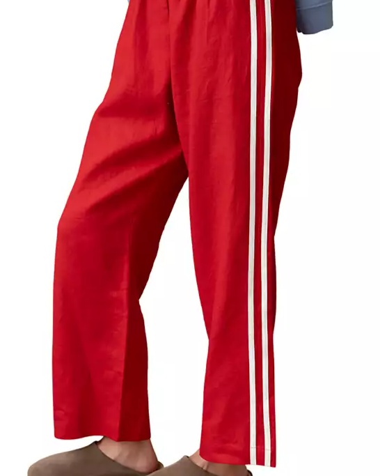 The Linen Crop Racer Stripe Pants