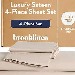 Sateen 4-Pc Sheet Set Hotel-Quality Luxury - Queen, Pebble