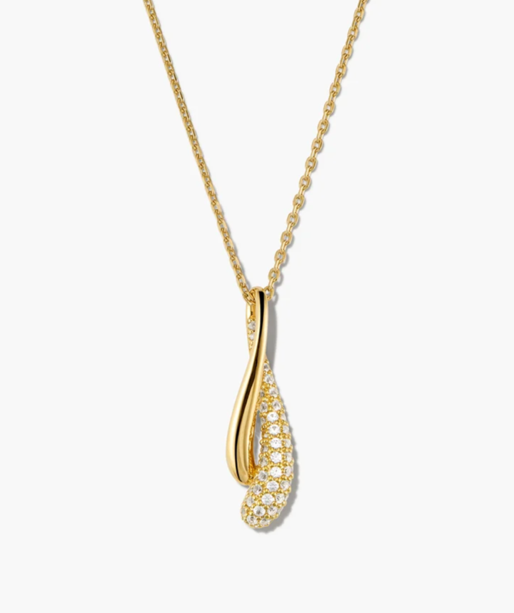 Open Dôme Pavé Lab Grown Sapphire Drop Pendant Necklace