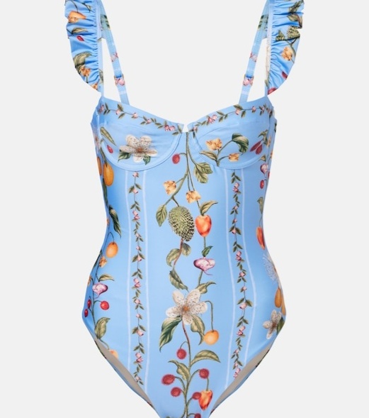 Ajonjoli printed ruffled swimsuit