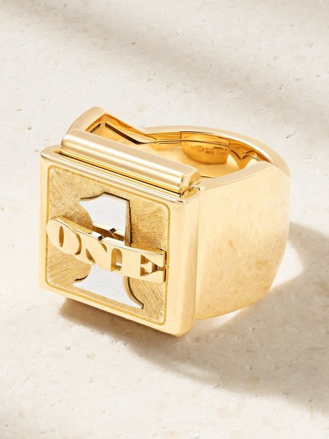 Buck small 18-karat yellow and white gold ring