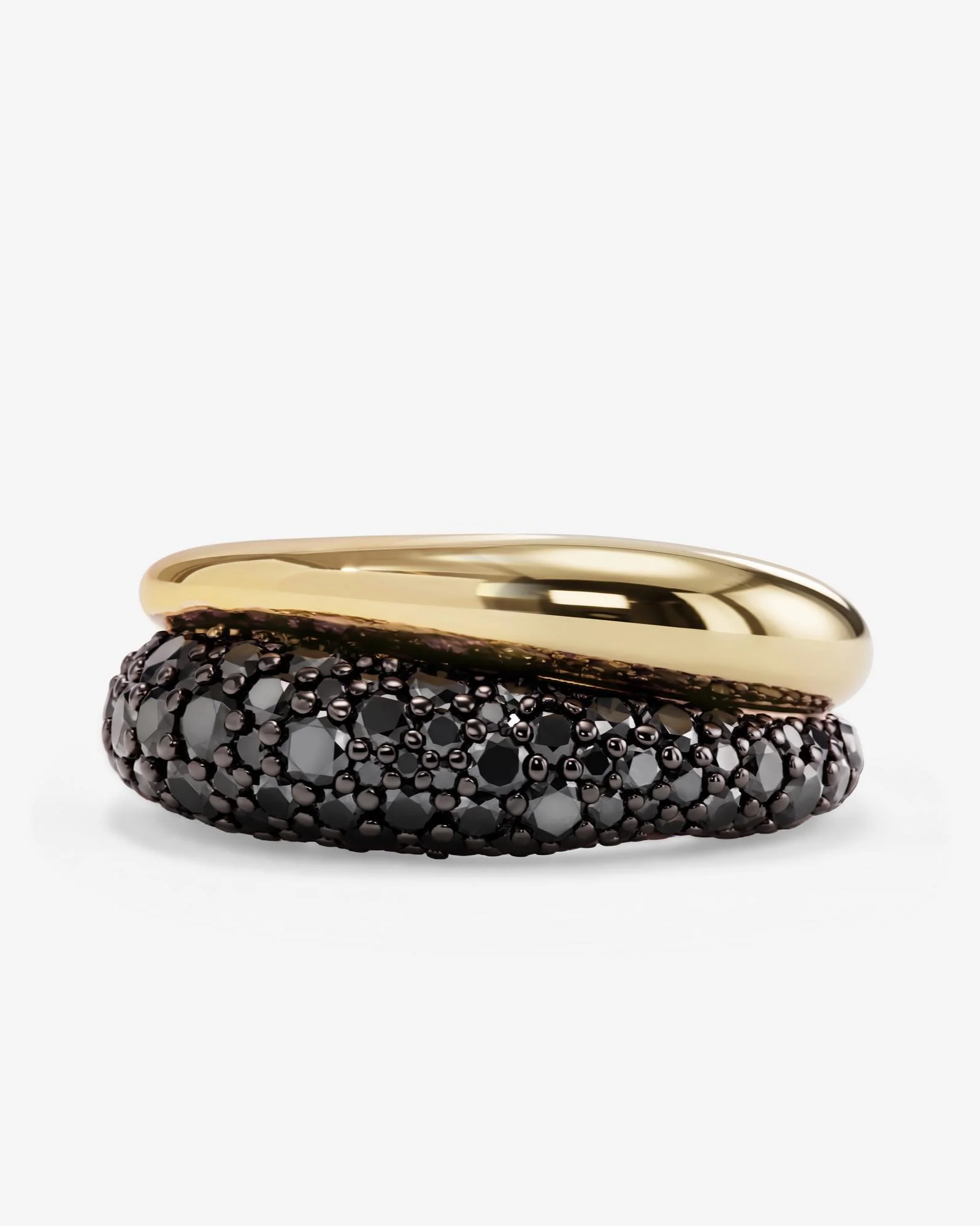 Norah Pavé Double Ring - Gold|Black Diamondettes