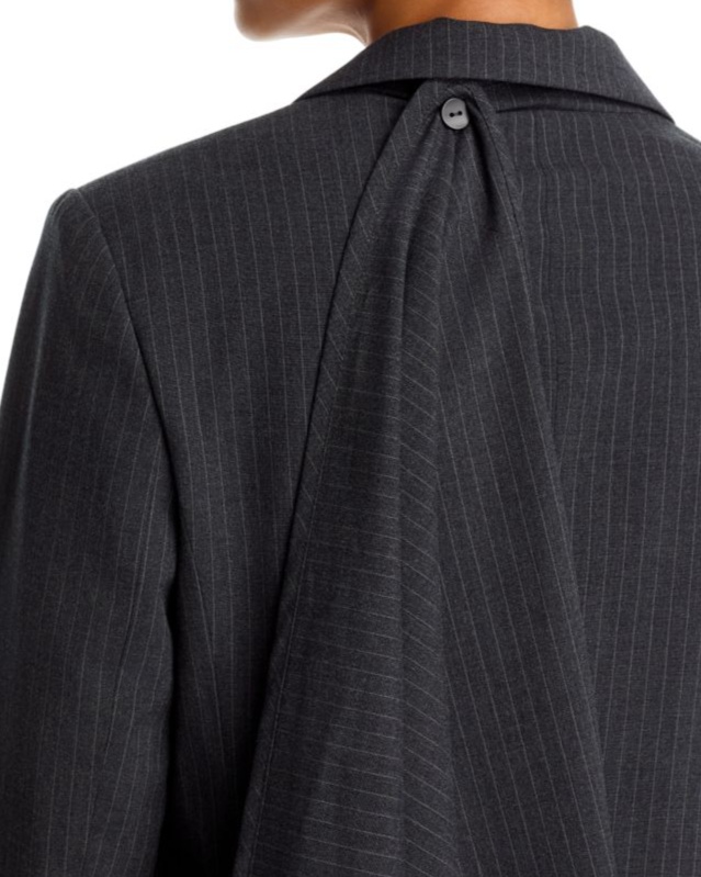 BLOOMINGDALE'S AQUA PINSTRIPED SCARF BLAZER - EXCLUSIVE