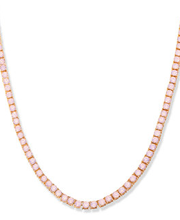 Gold-Tone Plated Isabella Opal Blush Tennis Necklace